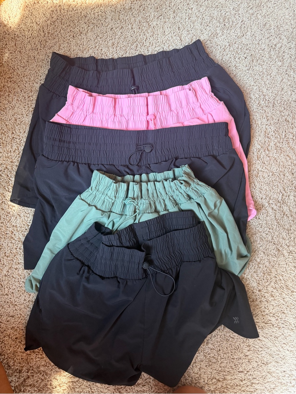 all in motion Women's Athletic Pull-On Shorts - Black, Pink, Sage